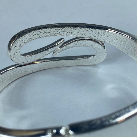 Cuff Wrap Silver Tone Bracelet Bangle Hinged Spring Adjustable Fashion Jewelry - Picture 11 of 16